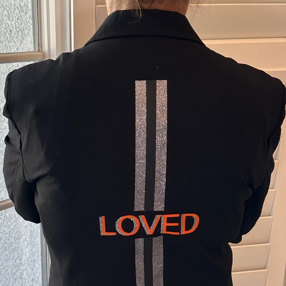 PRICE REDUCED! Hipchik Crystal Loved Blazer - Black Sz L - Picture 12 of 13